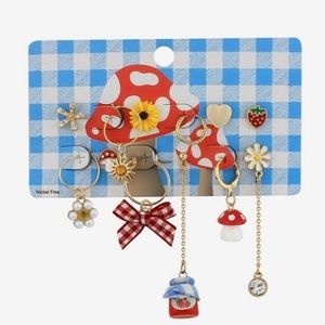 Cottage Mushroom & Jam Earring‎ Set Hot Topic